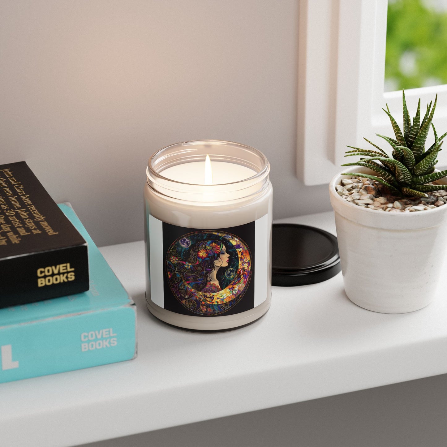 Moon Goddess Scented Candle, Aromatherapy Candle, Gift for Her, Home Decor, Meditation Candle, Bohemian Style Candle