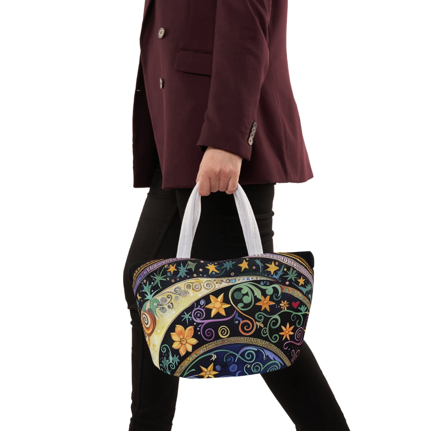 Colorful Celestial Patterns Lunch Bag, Insulated Tote, Reusable Food Carrier, Eco-Friendly Lunch Container, Picnic Essential