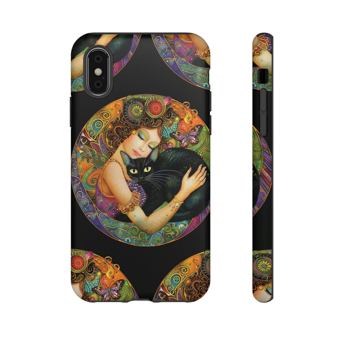 Tough Cases Phone Case, Colorful Protective Cover for Cat Lovers, Trendy Gift for Birthdays, Unique Art Phone Accessories