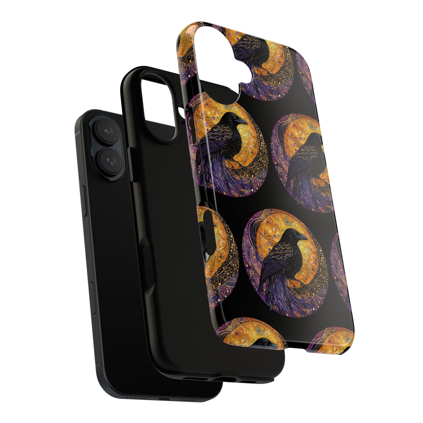 Raven Celestial Phone Case, Astrological Gift, Bird Lover Accessory, Tough Phone Cover, Gothic Aesthetic, Halloween Tech Decor