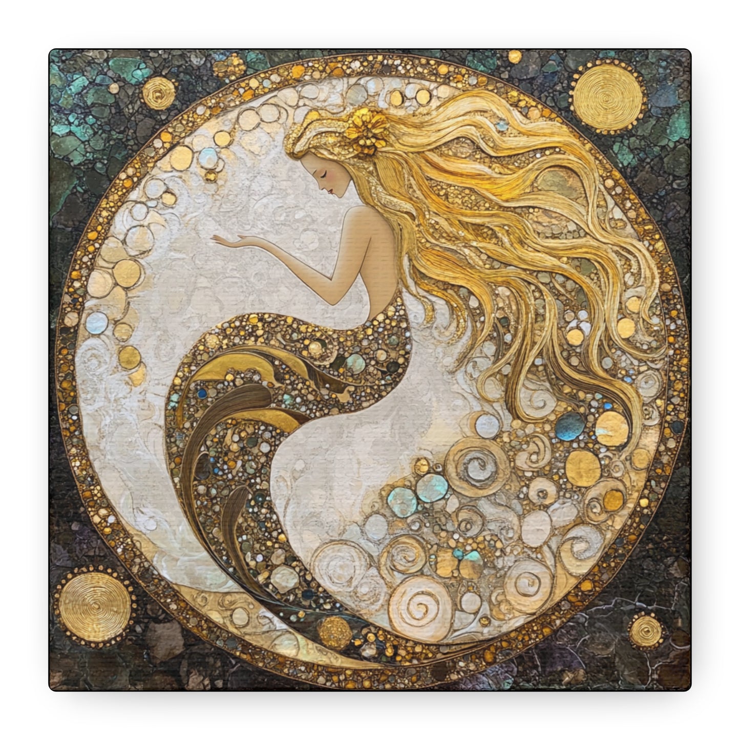 Artistic Mermaid Canvas Wall Art, Coastal Decor, Beach House Wall Art, Home Decoration, Unique Gift for Sea Lovers