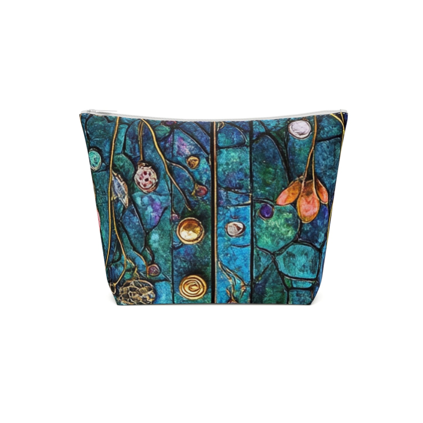 Fairy Door Colorful Cotton Cosmetic Bag, Vibrant Makeup Organizer, Artistic Travel Pouch, Gift for Her, Holiday Toiletries Case