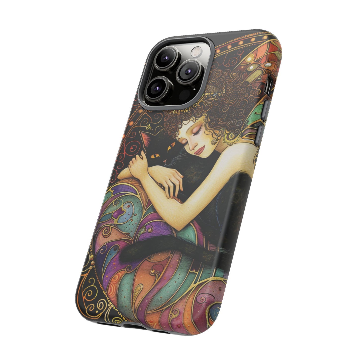 Artistic Phone Case for Cat Lovers, Tough Cases with Enchanting Design, Unique Gift for Birthdays, Holidays, and Celebrations