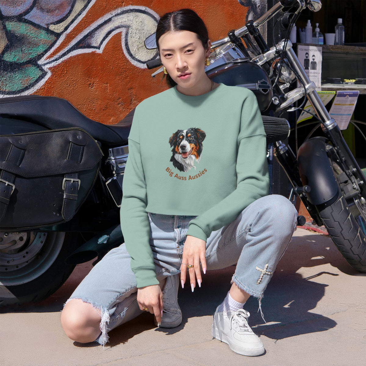 Big Auss Aussies Cropped Sweatshirt