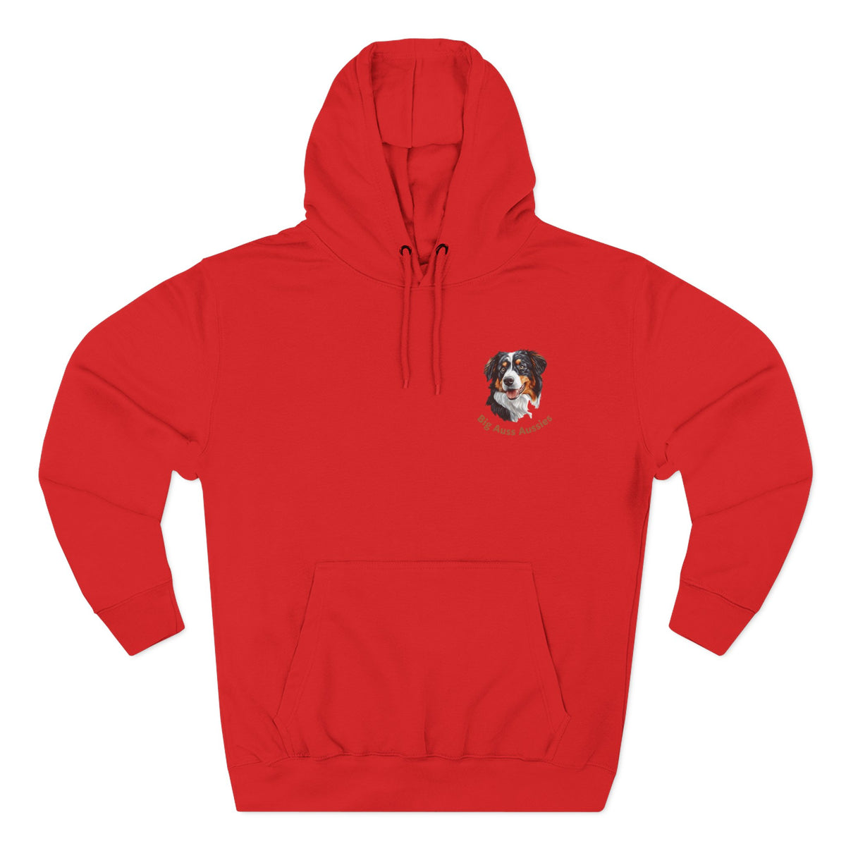 Big Auss Aussie Hoodie - Fleece Hoodie with Tri Color Australian Shepherd Design