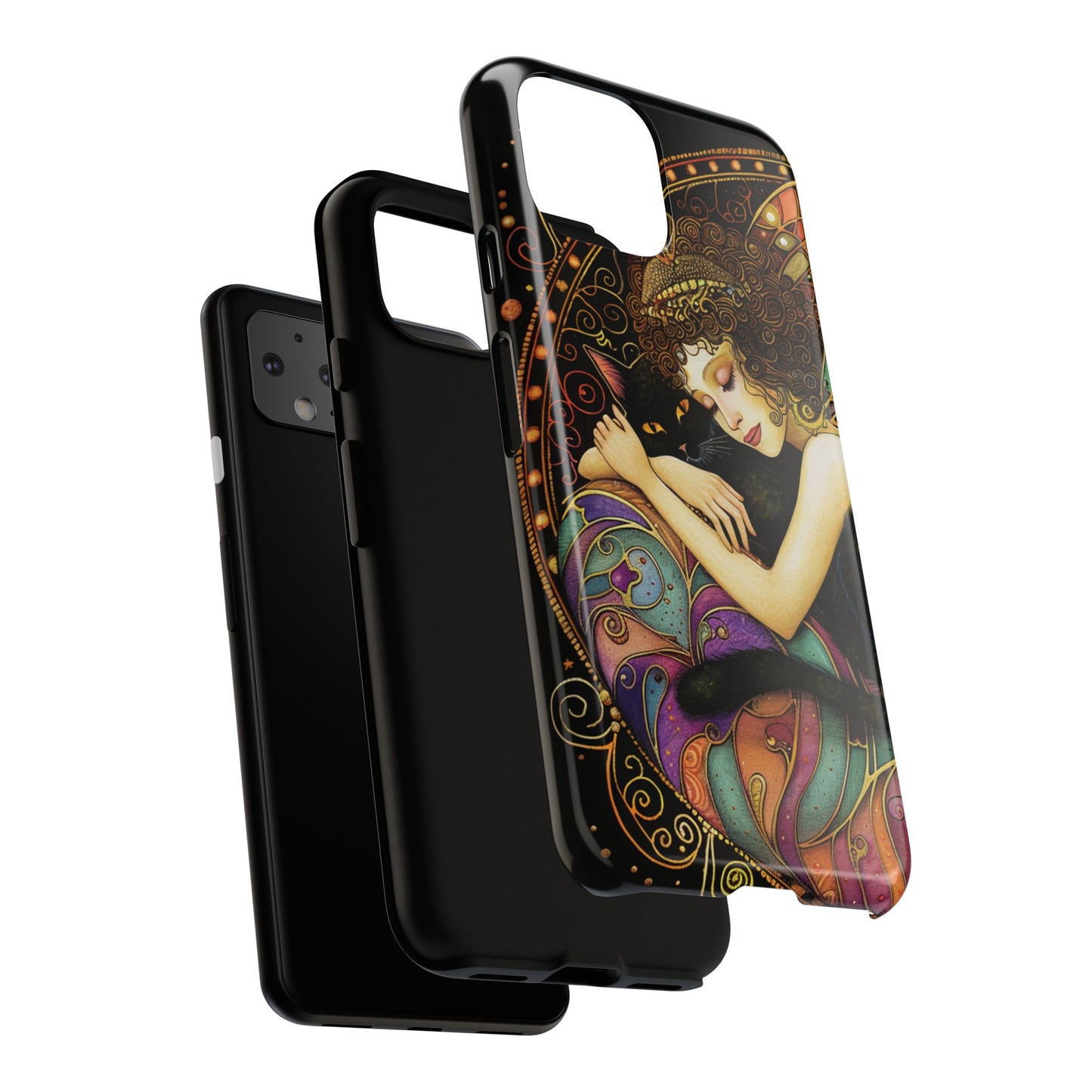 Artistic Phone Case for Cat Lovers, Tough Cases with Enchanting Design, Unique Gift for Birthdays, Holidays, and Celebrations