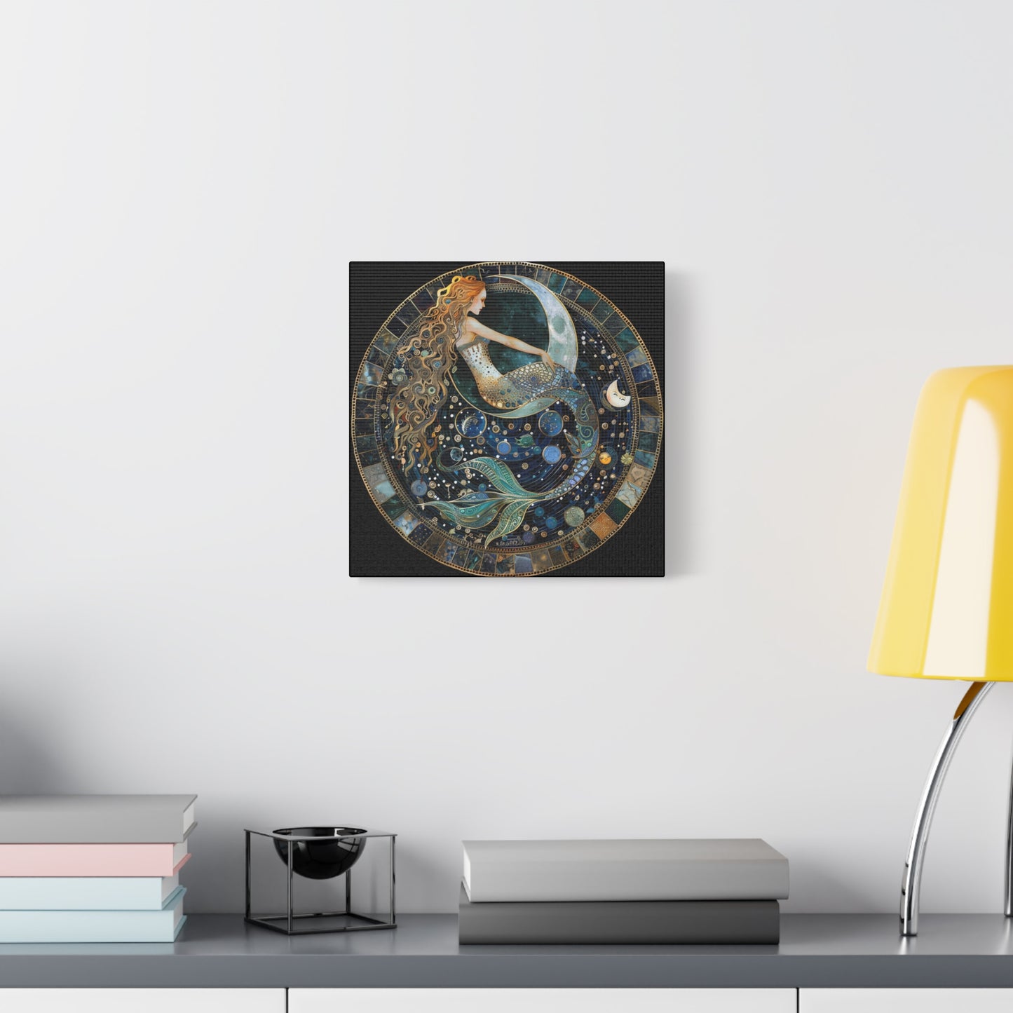 Mermaid Art Canvas Print, Nautical Home Decor, Ocean Lover's Gift, Fantasy Wall Art, Beach House Wall Hanging