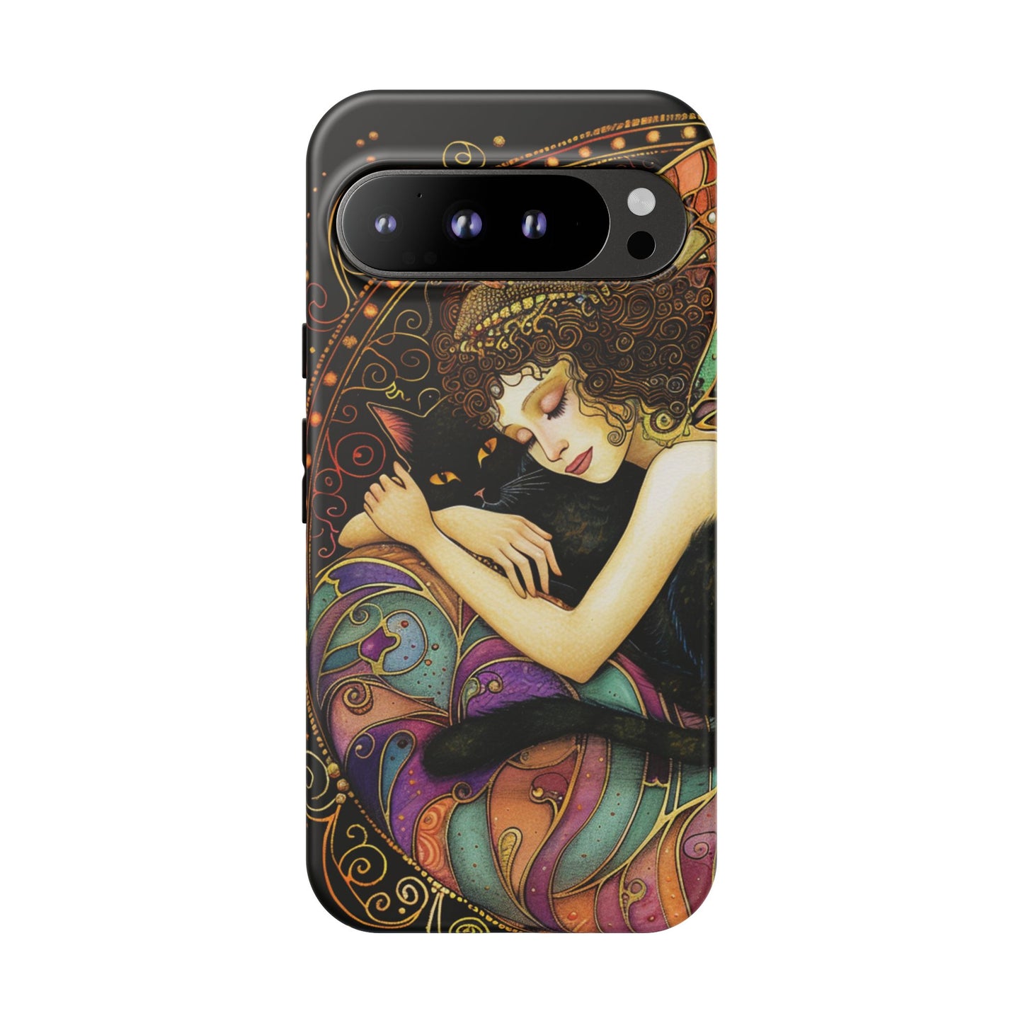 Artistic Phone Case for Cat Lovers, Tough Cases with Enchanting Design, Unique Gift for Birthdays, Holidays, and Celebrations