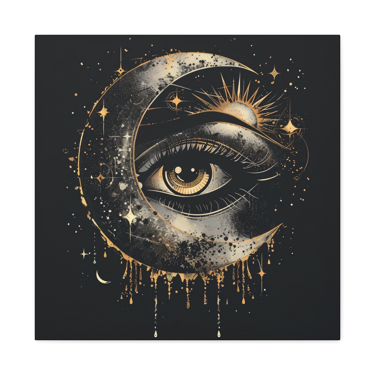 Celestial Eye Canvas Art Print, Mystic Moon Artwork, Astrology Decor, Spiritual Wall Art, Gift for Astronomers