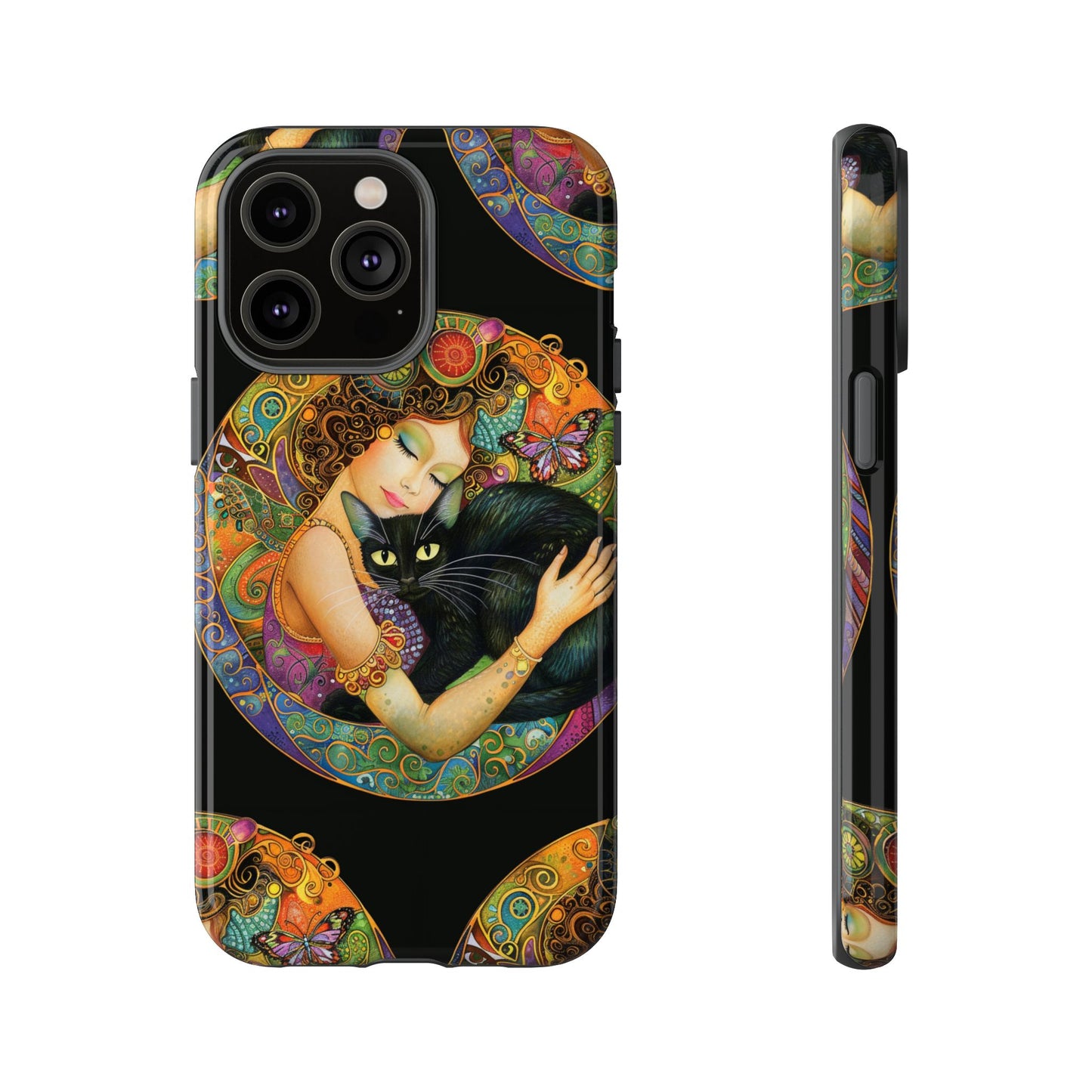 Tough Cases Phone Case, Colorful Protective Cover for Cat Lovers, Trendy Gift for Birthdays, Unique Art Phone Accessories