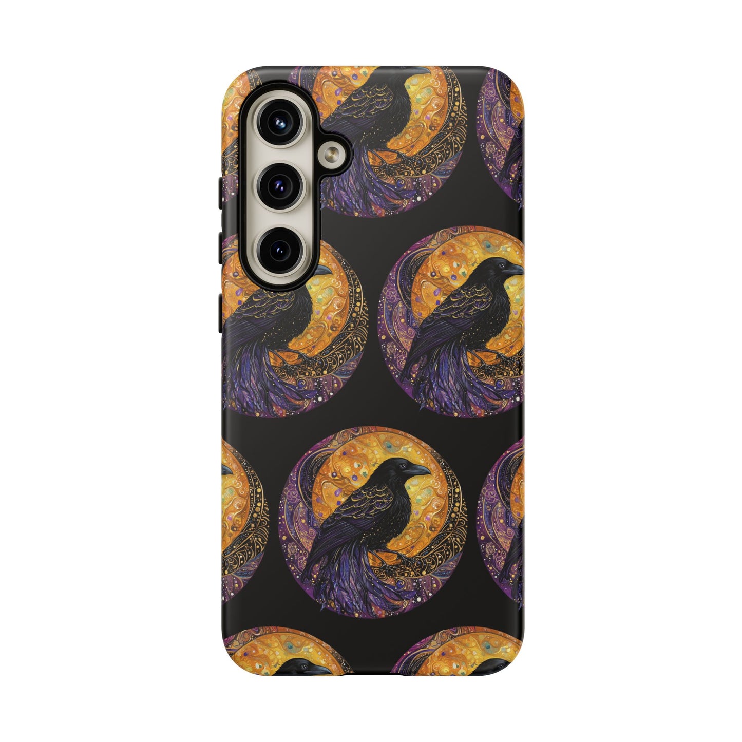 Raven Celestial Phone Case, Astrological Gift, Bird Lover Accessory, Tough Phone Cover, Gothic Aesthetic, Halloween Tech Decor