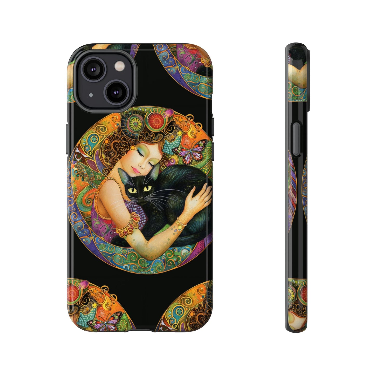 Tough Cases Phone Case, Colorful Protective Cover for Cat Lovers, Trendy Gift for Birthdays, Unique Art Phone Accessories