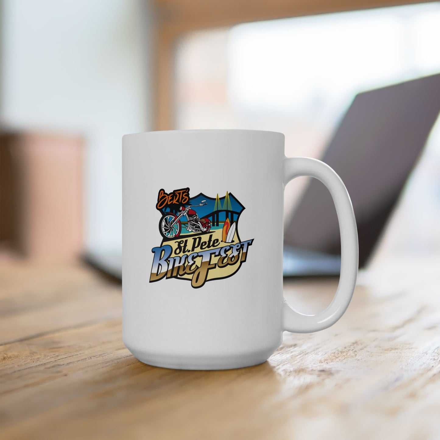 St Pete FL Bike Fest Ceramic Mug with Unique Design, Perfect for Coffee Lovers, Gift for Friends, Home Decor, Fun Office Mug