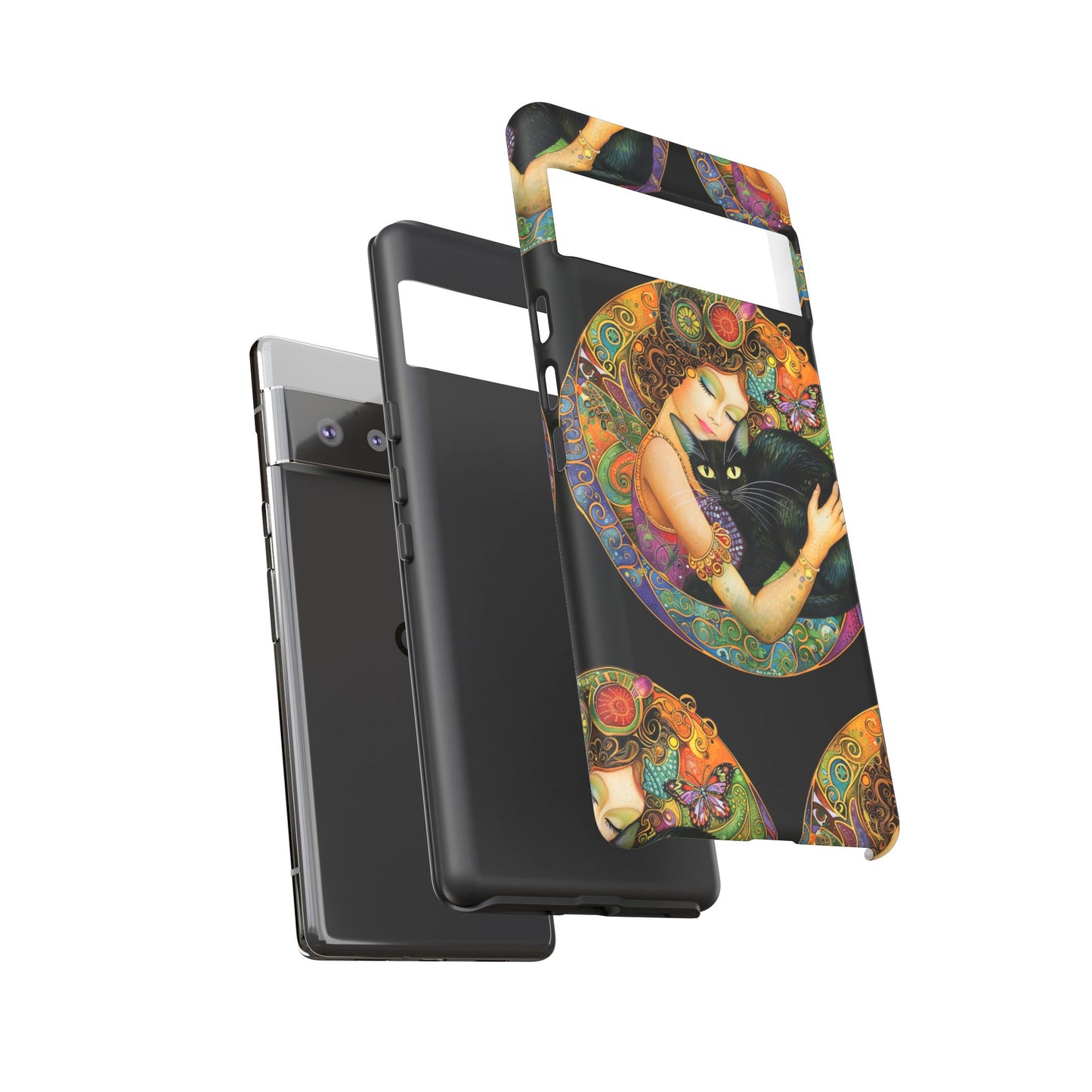 Tough Cases Phone Case, Colorful Protective Cover for Cat Lovers, Trendy Gift for Birthdays, Unique Art Phone Accessories