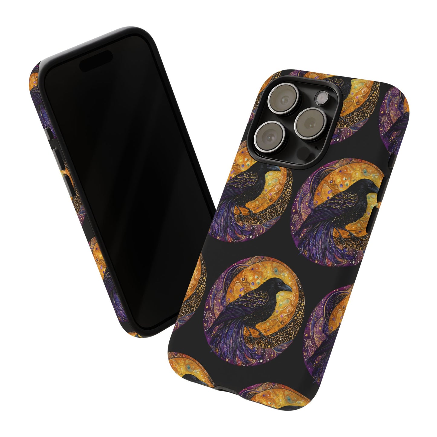 Raven Celestial Phone Case, Astrological Gift, Bird Lover Accessory, Tough Phone Cover, Gothic Aesthetic, Halloween Tech Decor
