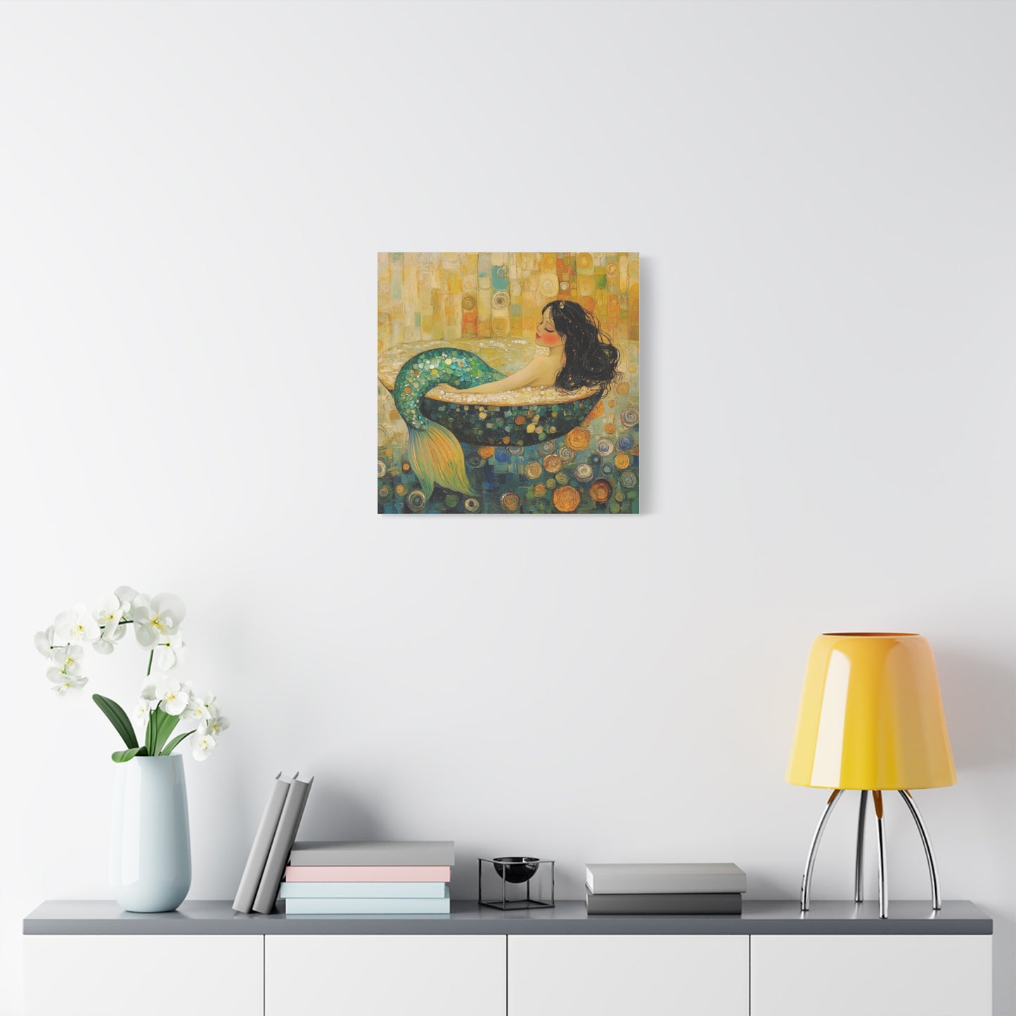Serene Mermaid Canvas Art, Wall Decor, Home Decoration, Art Gift, Coastal Living, Beach Theme, Printable Artwork