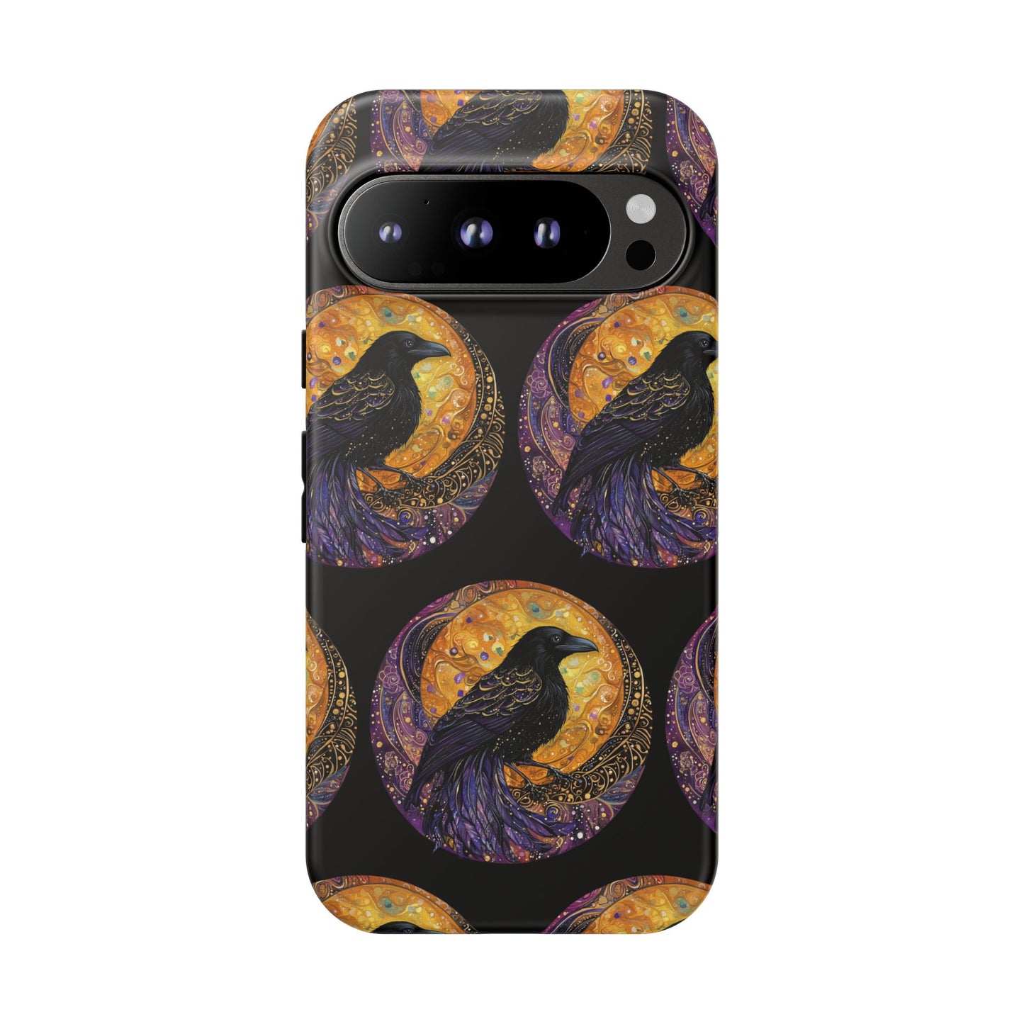 Raven Celestial Phone Case, Astrological Gift, Bird Lover Accessory, Tough Phone Cover, Gothic Aesthetic, Halloween Tech Decor