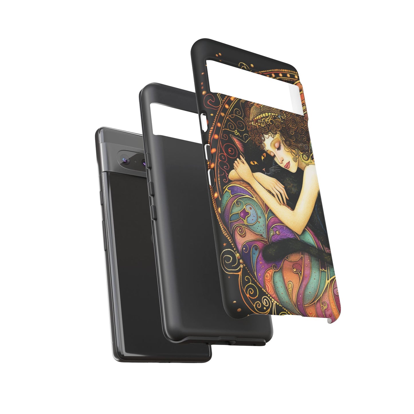 Artistic Phone Case for Cat Lovers, Tough Cases with Enchanting Design, Unique Gift for Birthdays, Holidays, and Celebrations