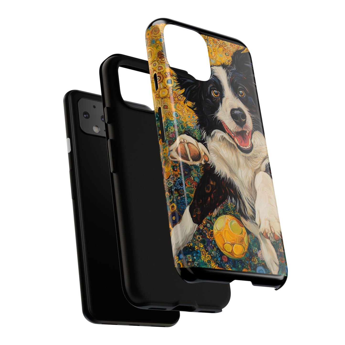 Border Collie Phone Case, Tough Cases, Pet Gifts, Customized Dog Accessories, Dog Mom Gift, Colorful Animal Artwork