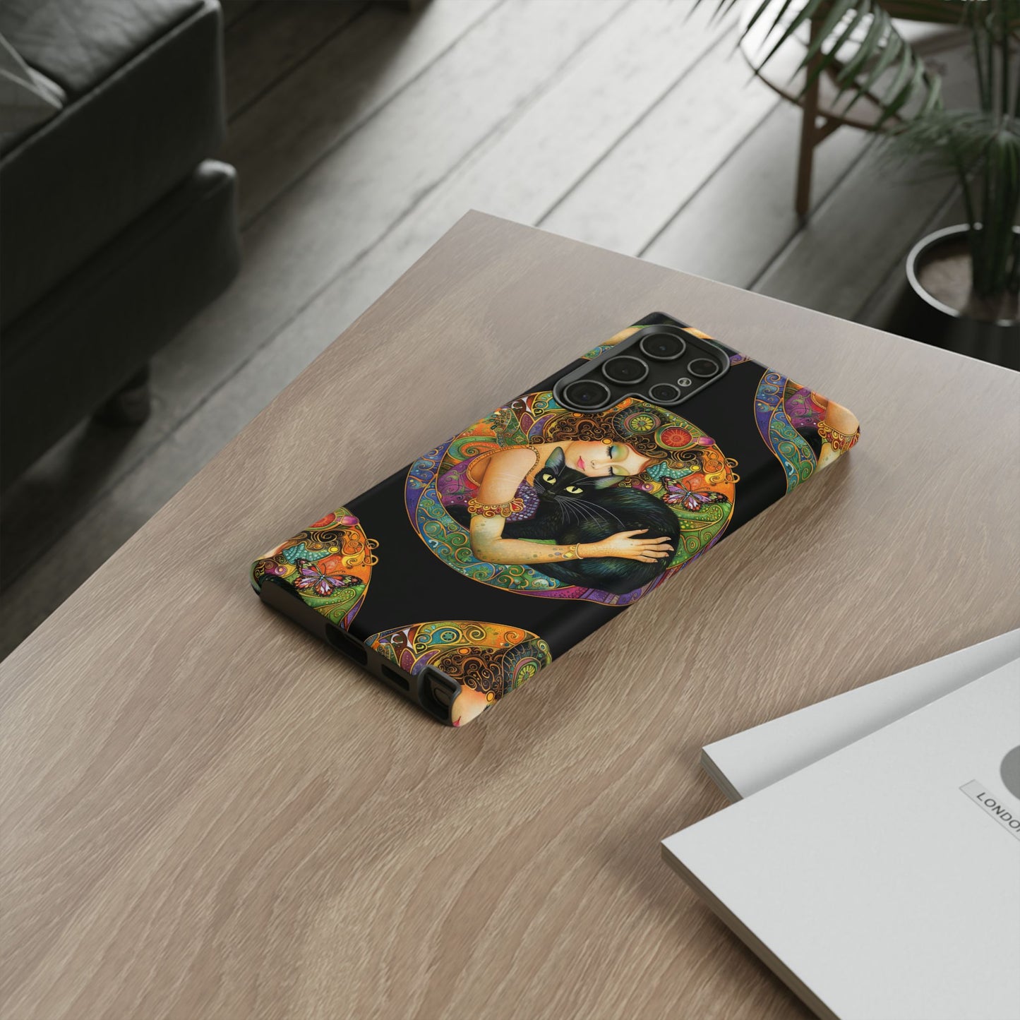 Tough Cases Phone Case, Colorful Protective Cover for Cat Lovers, Trendy Gift for Birthdays, Unique Art Phone Accessories