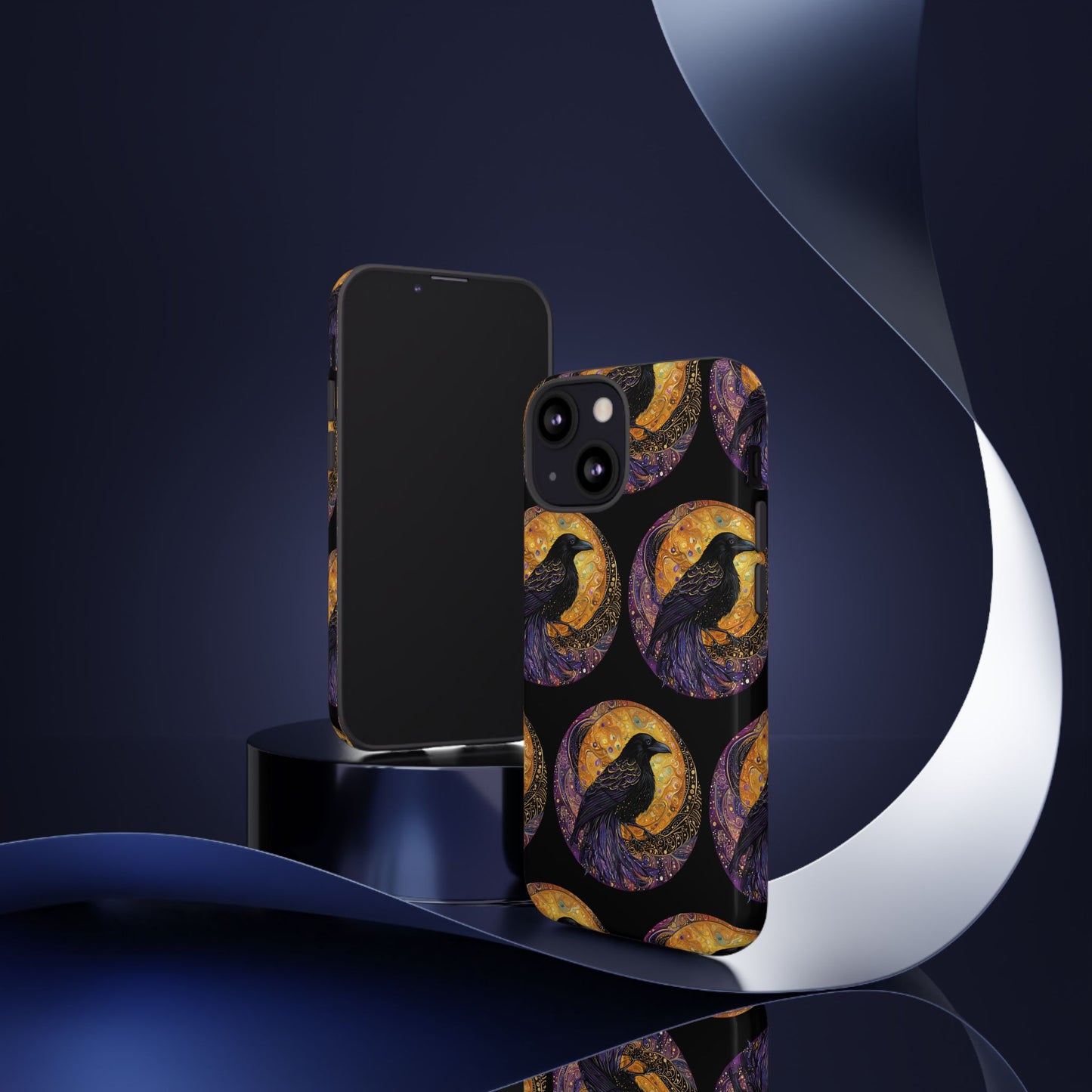 Raven Celestial Phone Case, Astrological Gift, Bird Lover Accessory, Tough Phone Cover, Gothic Aesthetic, Halloween Tech Decor