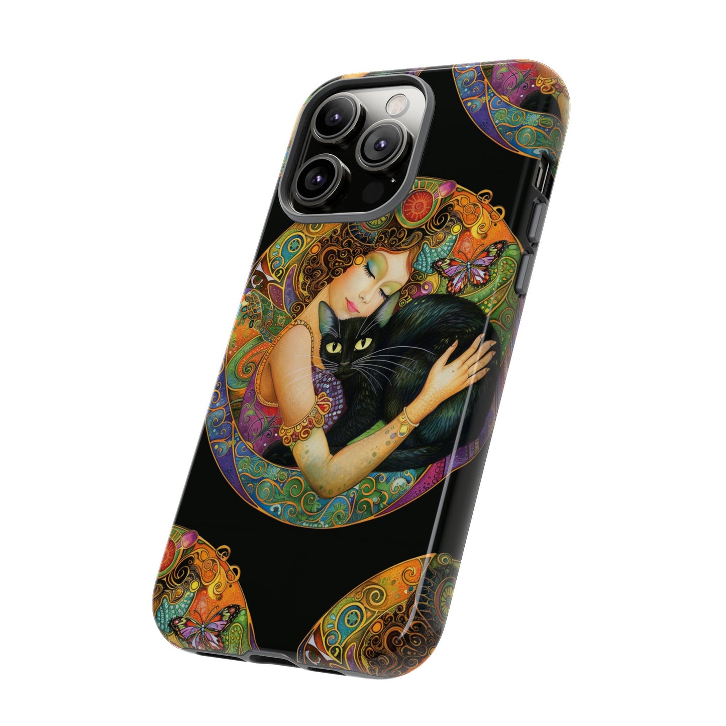 Tough Cases Phone Case, Colorful Protective Cover for Cat Lovers, Trendy Gift for Birthdays, Unique Art Phone Accessories
