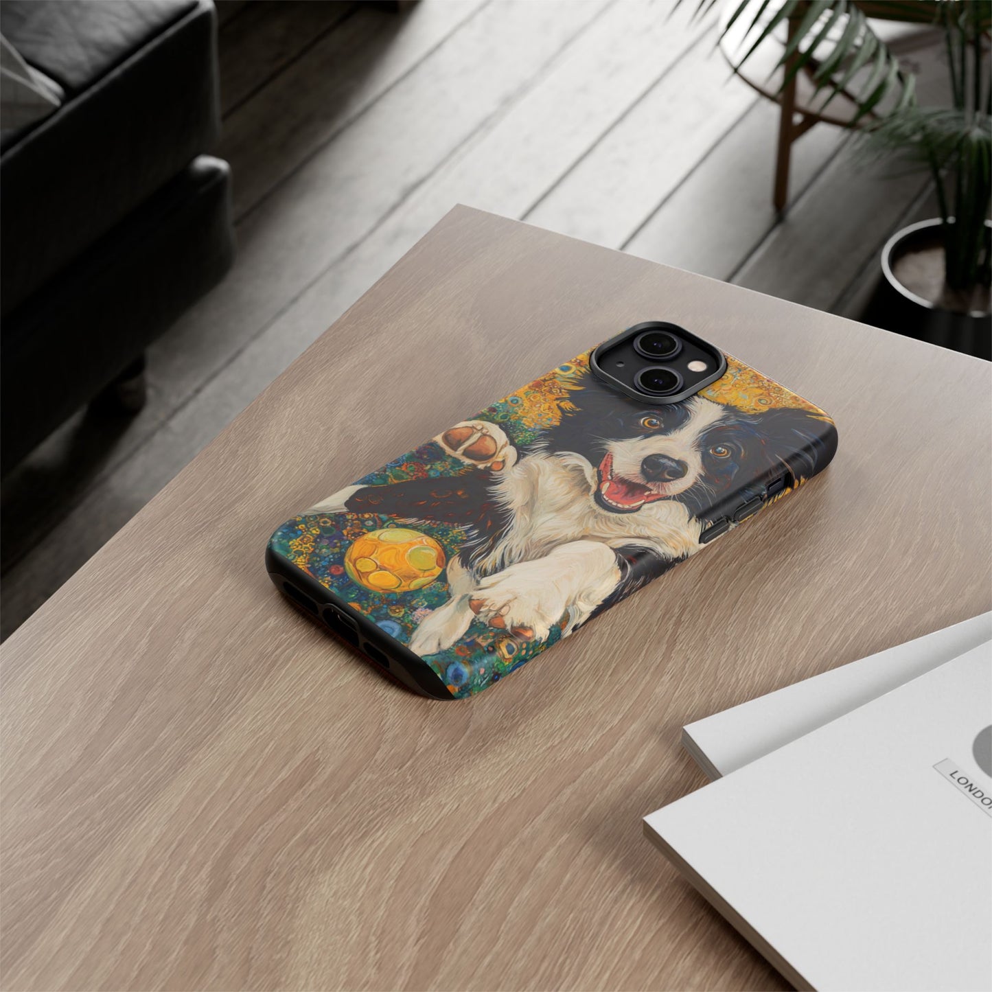 Border Collie Phone Case, Tough Cases, Pet Gifts, Customized Dog Accessories, Dog Mom Gift, Colorful Animal Artwork