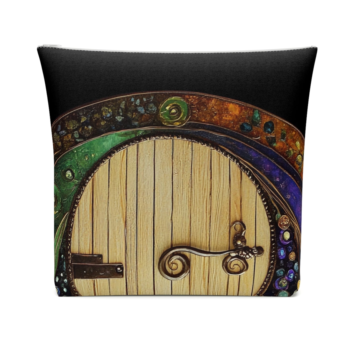 Fairy Door Whimsical Cotton Cosmetic Bag, Stylish Makeup Pouch, Unique Travel Organizer, Gift for Friends, Boho Accessories for Women
