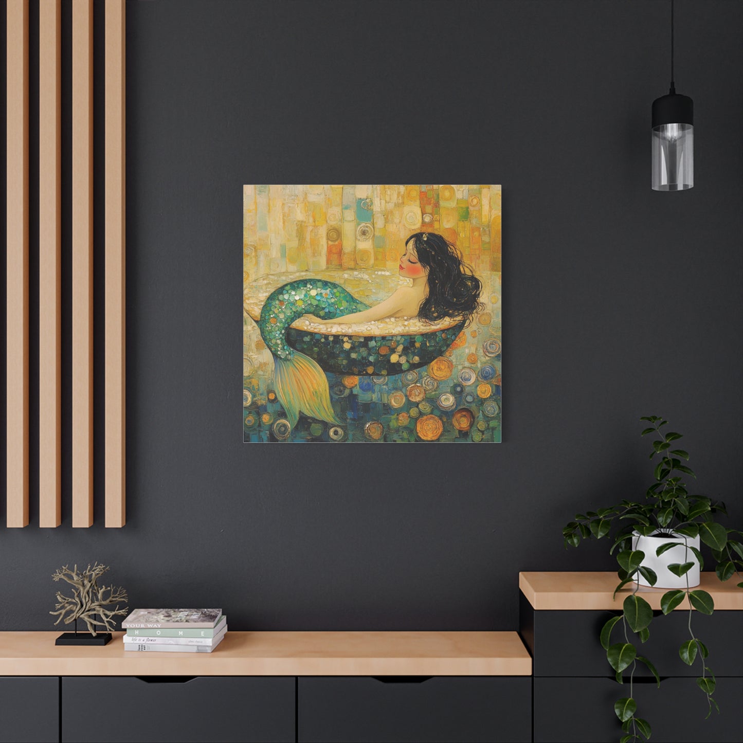 Serene Mermaid Canvas Art, Wall Decor, Home Decoration, Art Gift, Coastal Living, Beach Theme, Printable Artwork