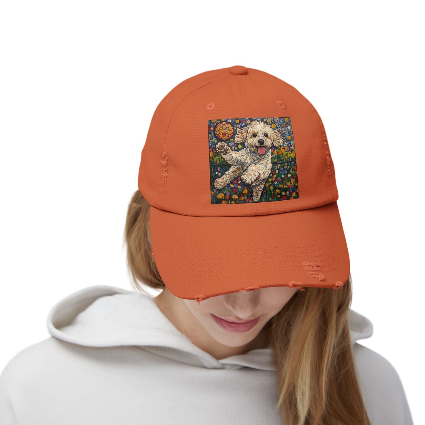 Doodle Pickleball Art Cap, Distressed Baseball Hat, Pet Lover Gift, Casual Summer Hat, Dog Mom Cap, Fun Gift for Dog Owners