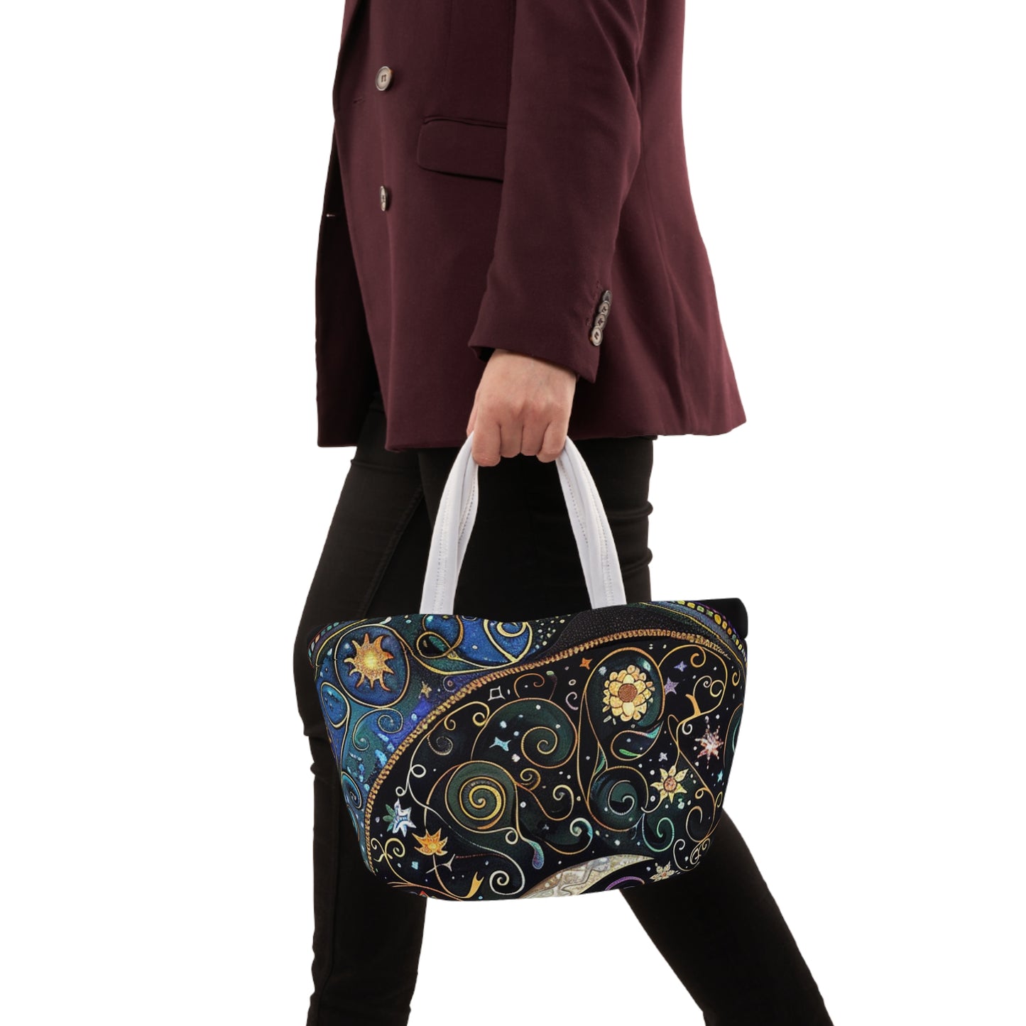 Cosmic Pattern Lunch Bag | Stylish Tote for Lunches, Picnics, Travel, Birthday Gift, Eco-Friendly Bag