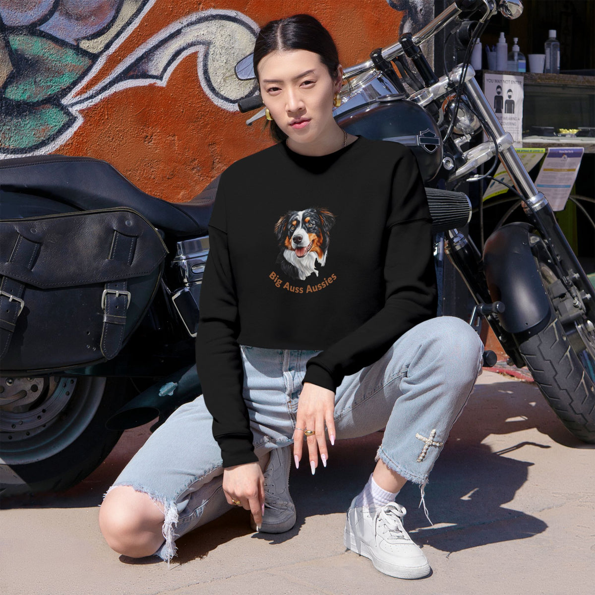 Big Auss Aussies Cropped Sweatshirt