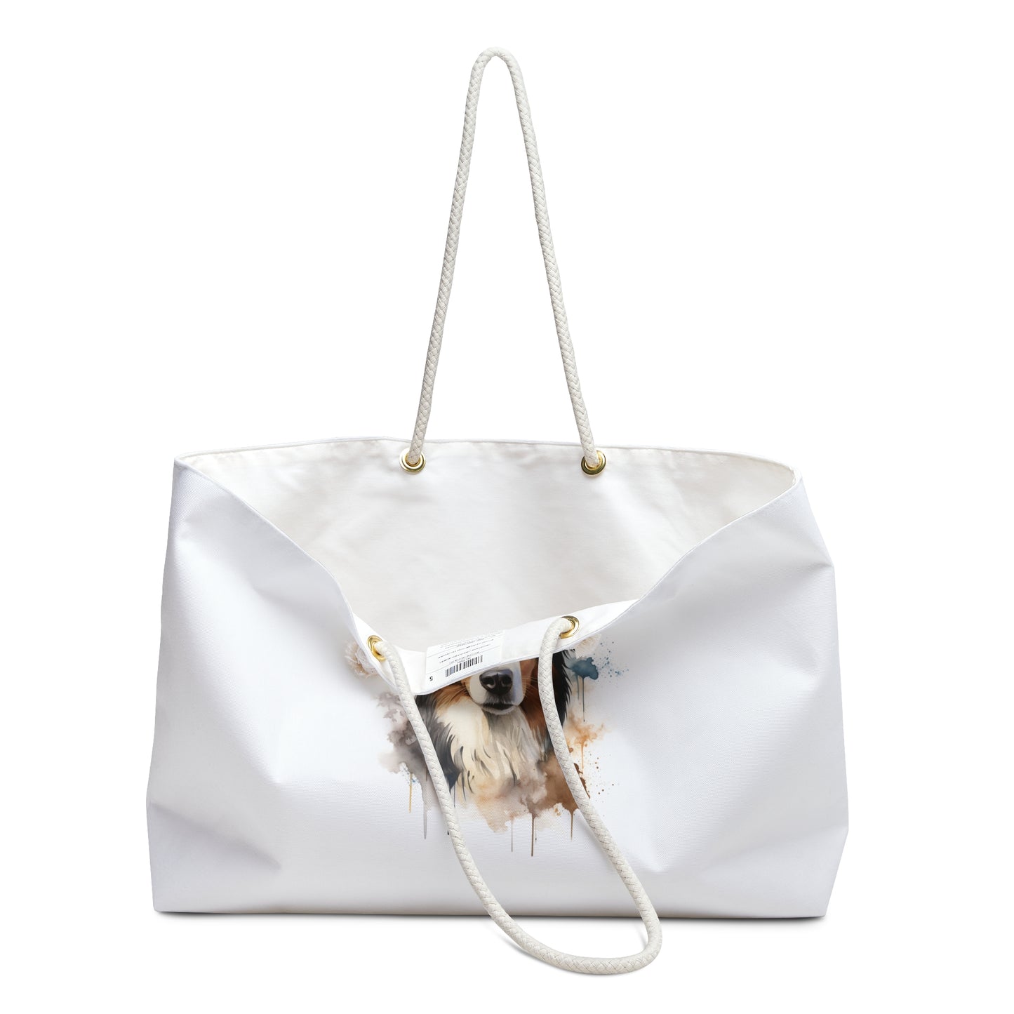 Aussie Weekender Bag, Pet Travel Tote, Watercolor Dog Print Canvas, Perfect for Gifts, Stylish Gym Bag, Eco-Friendly Bag
