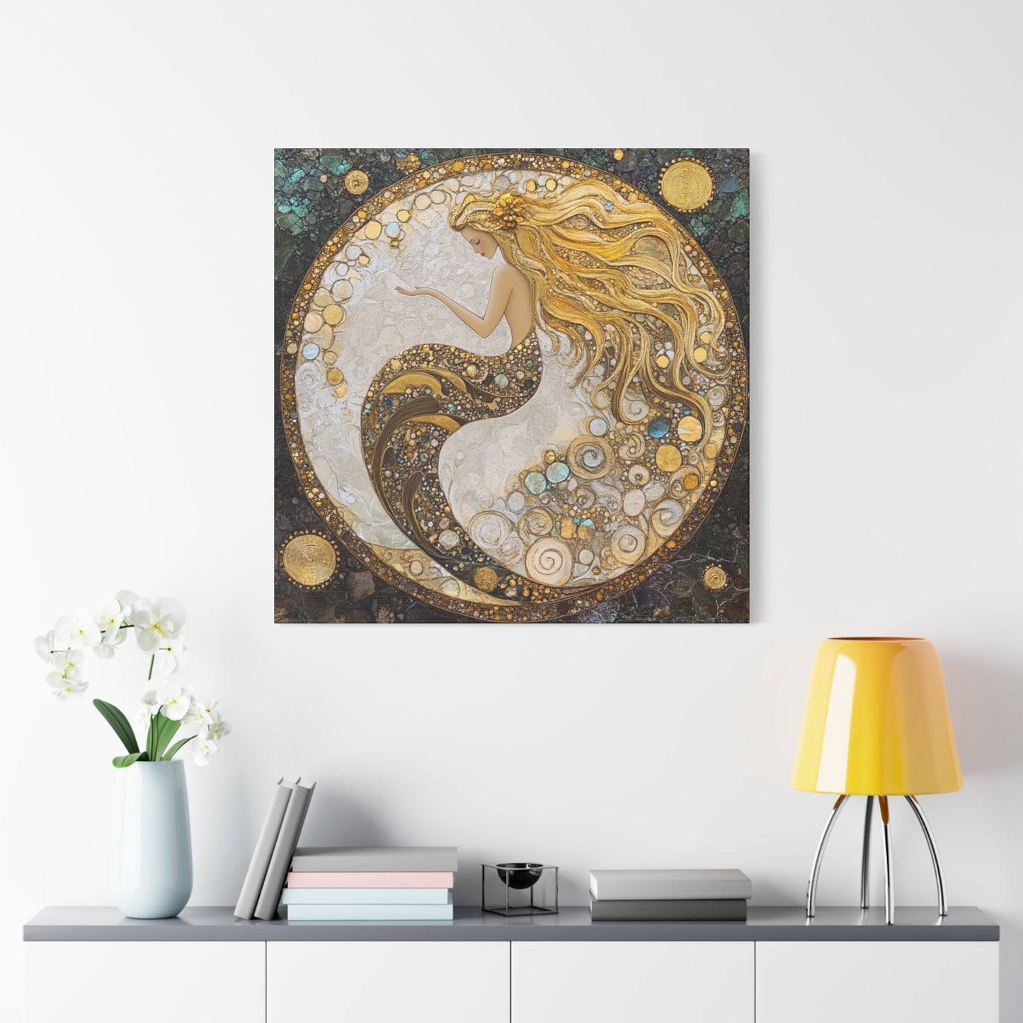 Artistic Mermaid Canvas Wall Art, Coastal Decor, Beach House Wall Art, Home Decoration, Unique Gift for Sea Lovers