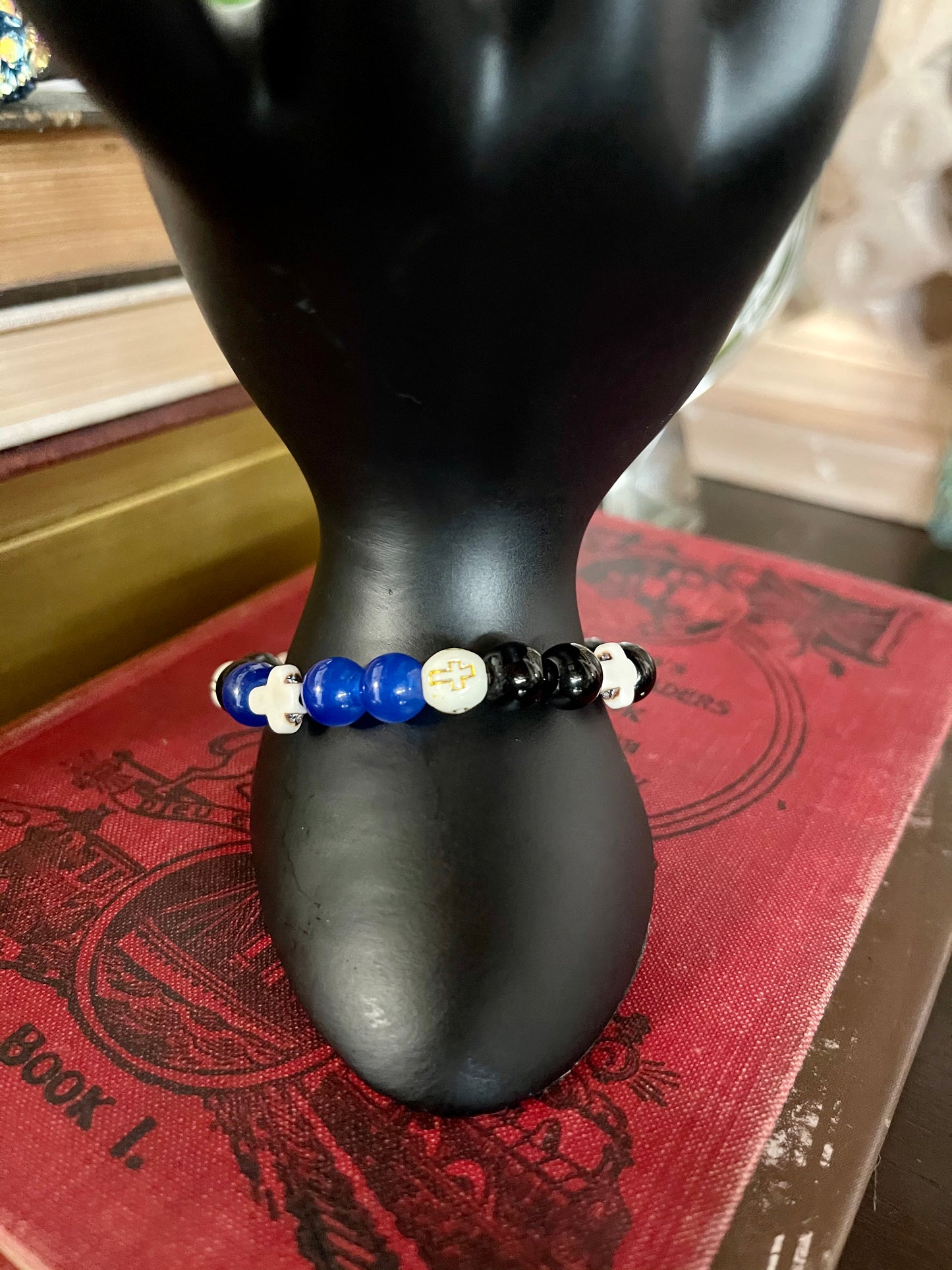 Pretty Cross Symbol Beaded Bracelet, Bodhi Jewelry