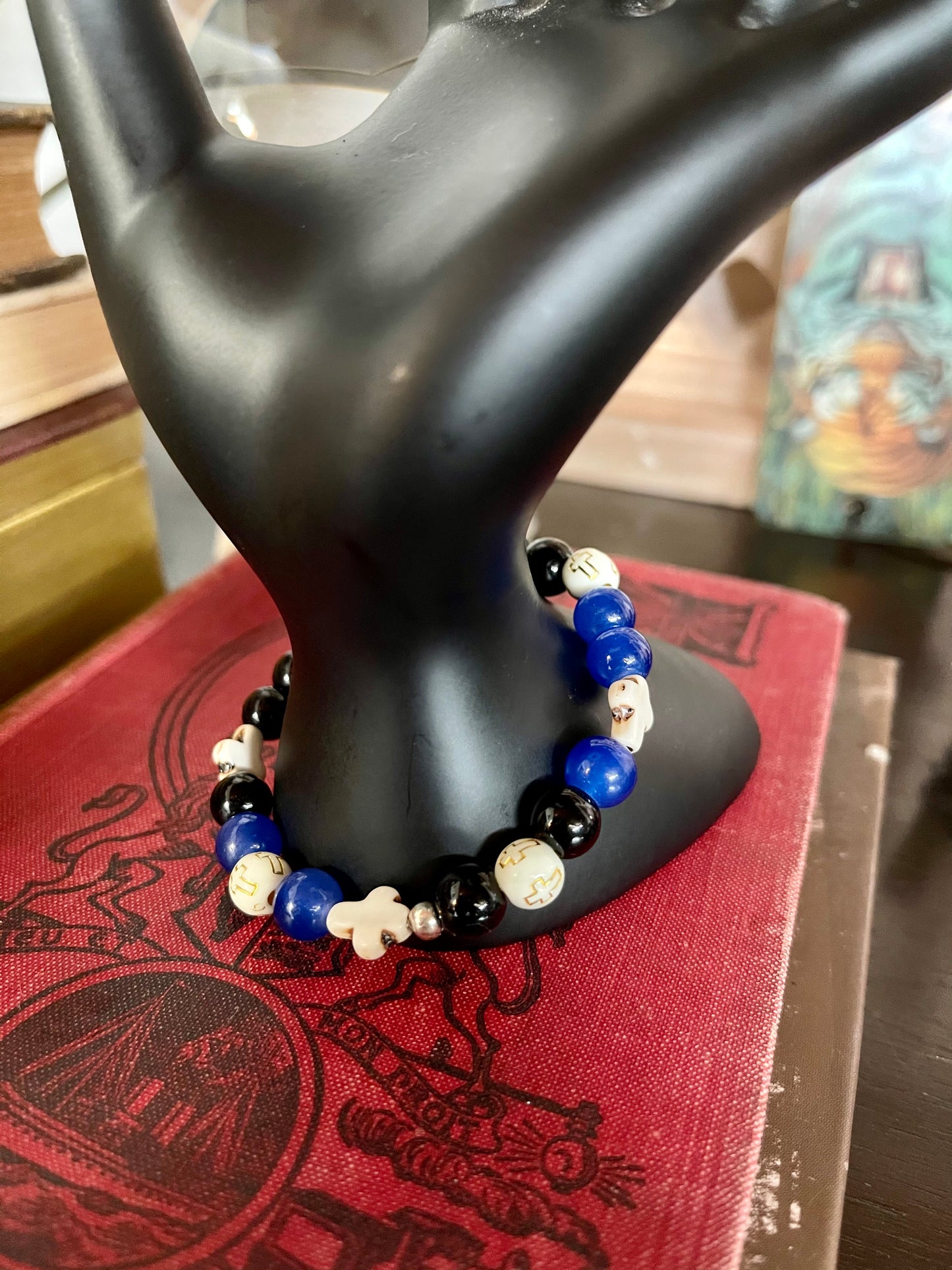 Pretty Cross Symbol Beaded Bracelet, Bodhi Jewelry