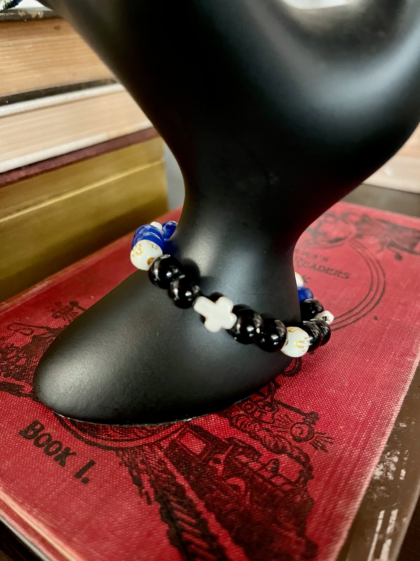 Pretty Cross Symbol Beaded Bracelet, Bodhi Jewelry