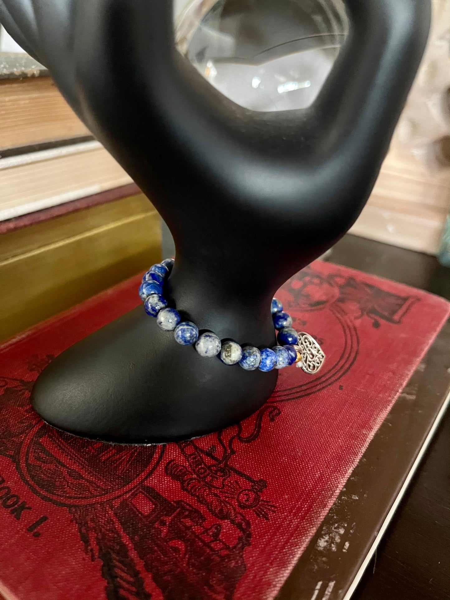 Little Goddess Hand Beaded Sodalite Bracelet with Gift Pouch, Bodhi Jewelry