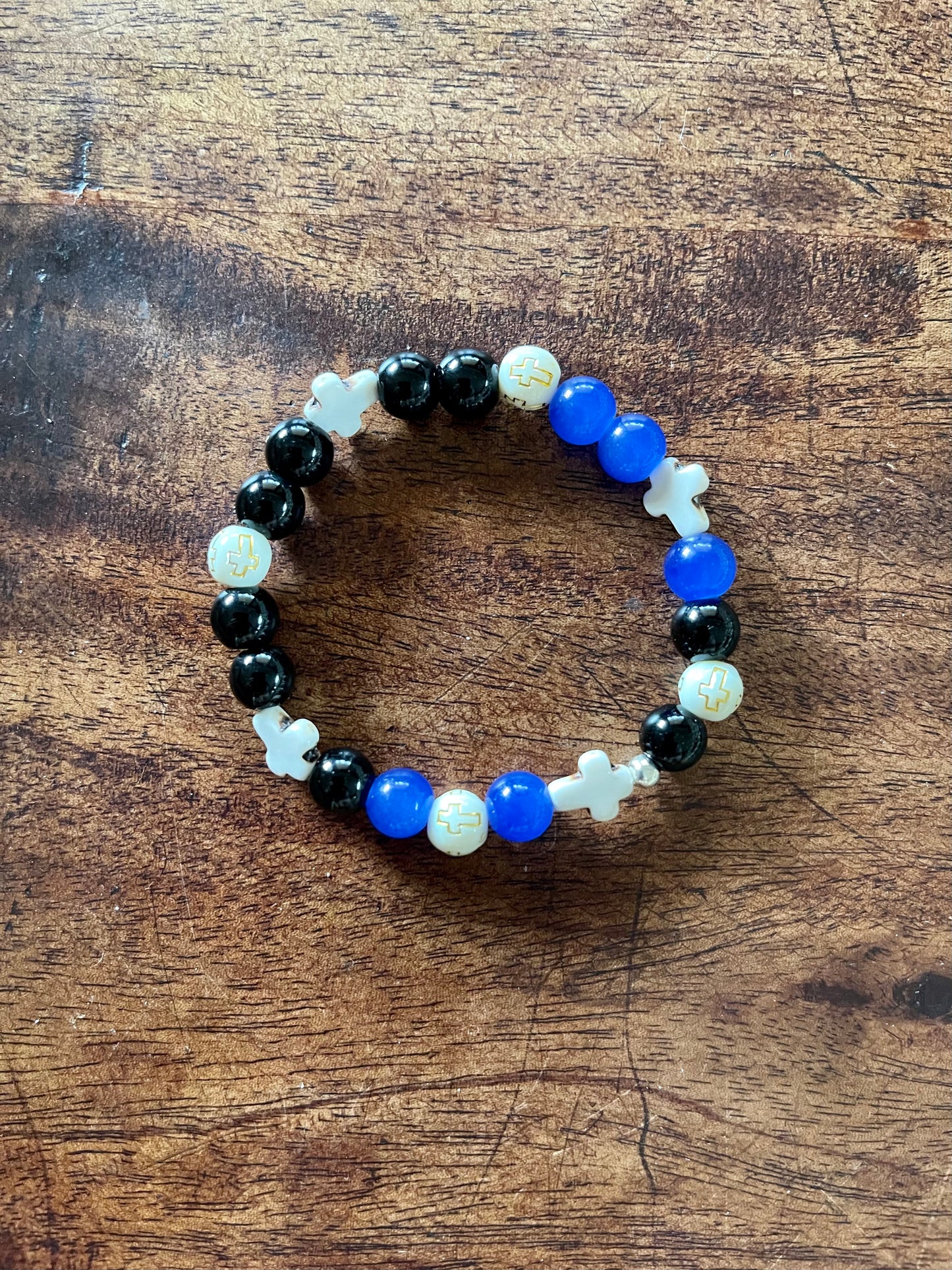 Pretty Cross Symbol Beaded Bracelet, Bodhi Jewelry