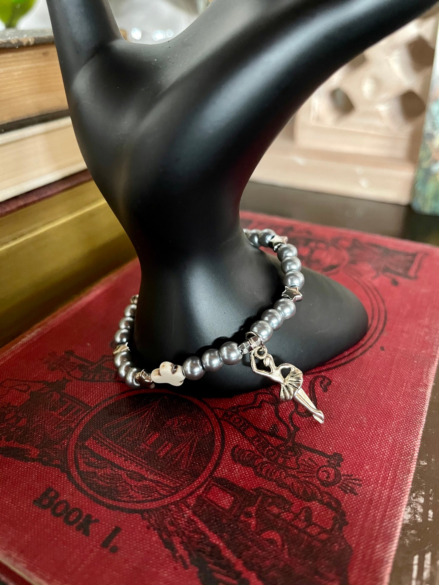 Little Goddess Hand Beaded Bracelet with Dancing Charm, Bodhi Jewelry
