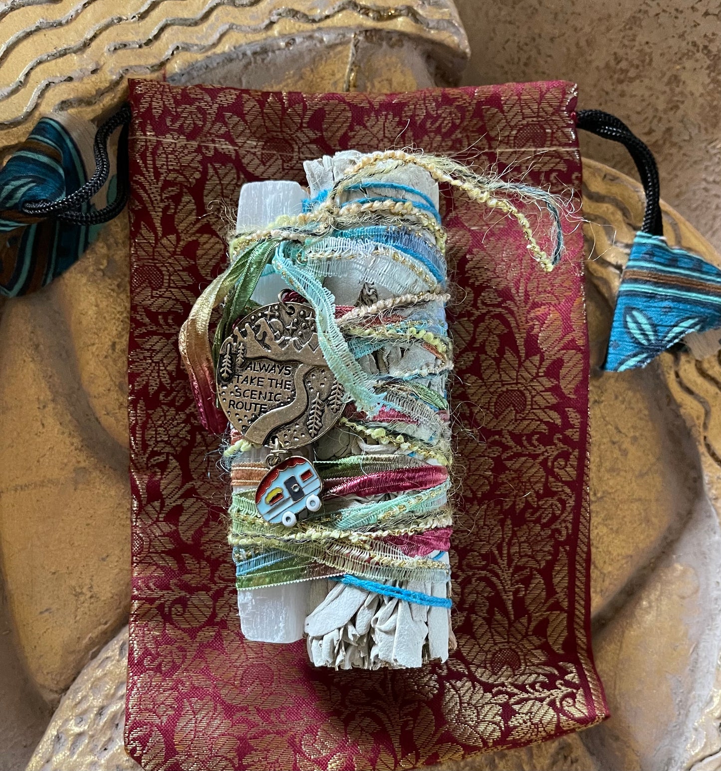 Sweet RV Camper Charm Sage Bundle with Pouch, Bodhi Gifts