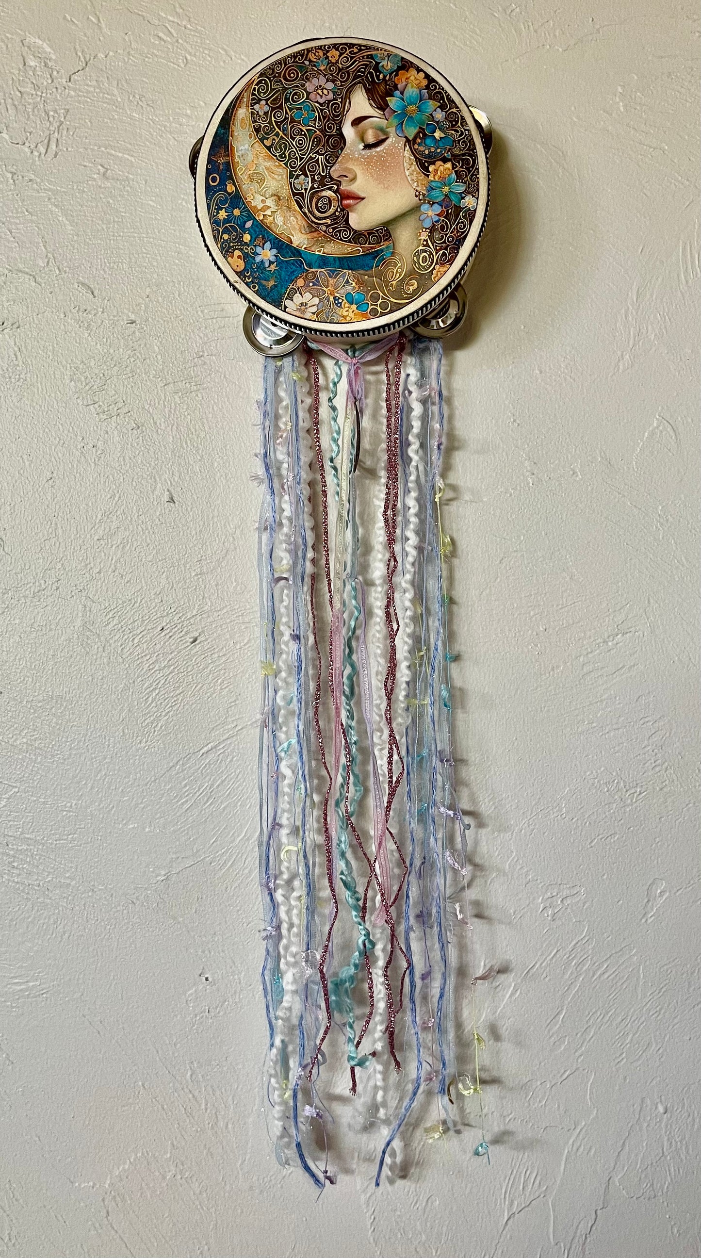 Charmed Hamsa Cat Tambourine Art, Bodhi Gifts