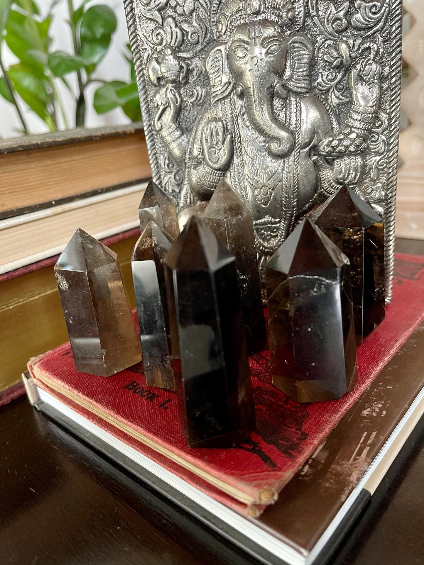 Natural Smoky Quartz Crystal Tower Healing Meditation Stone, Bodhi Crystal Magic