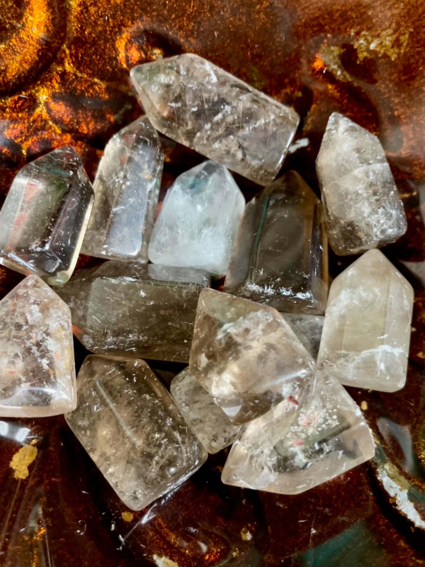 Natural Smoky Quartz Towers, Lodi Quartz, Rutile, Rainbow Inclusions, Bodhi Crystal Magic