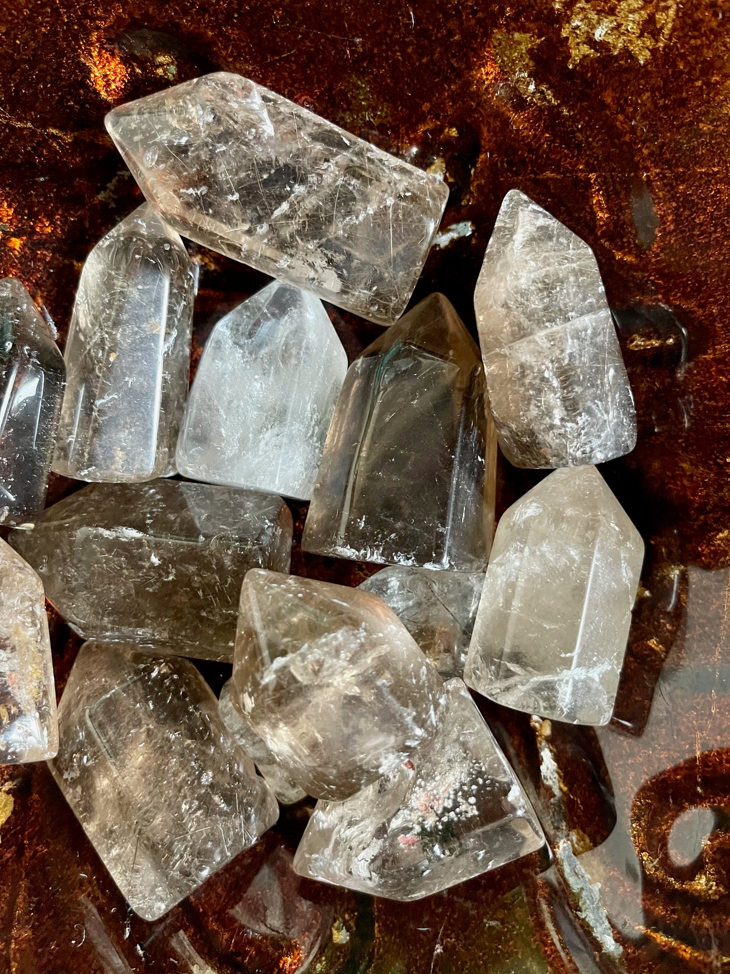 Natural Smoky Quartz Towers, Lodi Quartz, Rutile, Rainbow Inclusions, Bodhi Crystal Magic