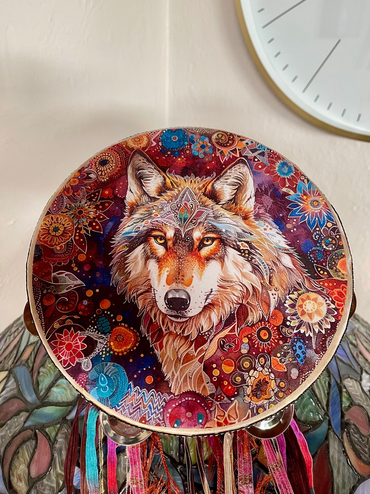 tambourine
wolf art
wolf tambourine
ribbon tambourine
Shy Wolf