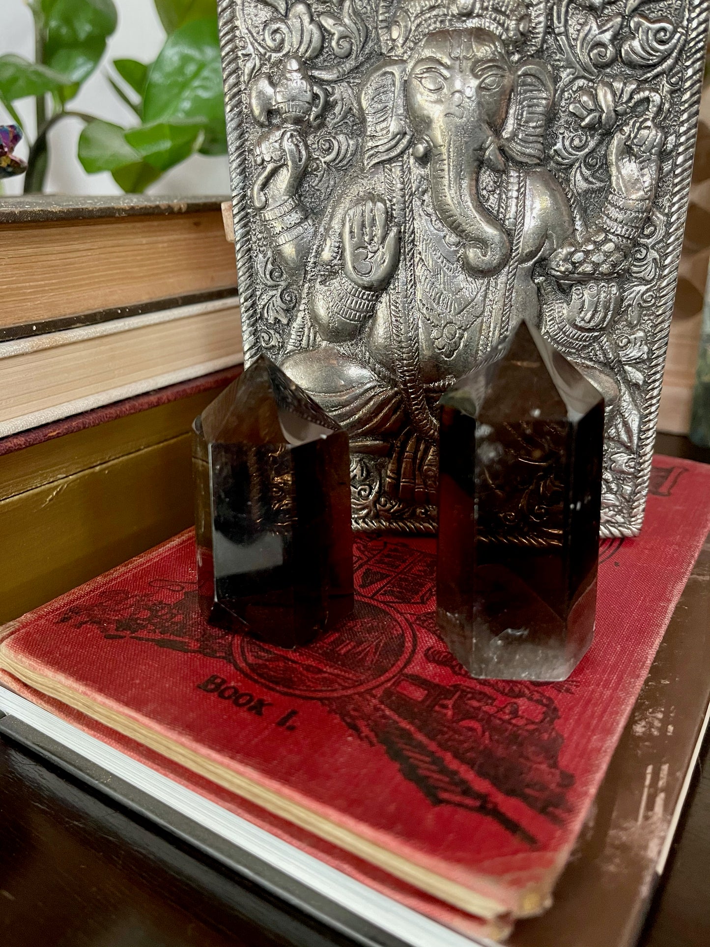 Natural Smoky Quartz Crystal Tower Healing Meditation Stone, Bodhi Crystal Magic