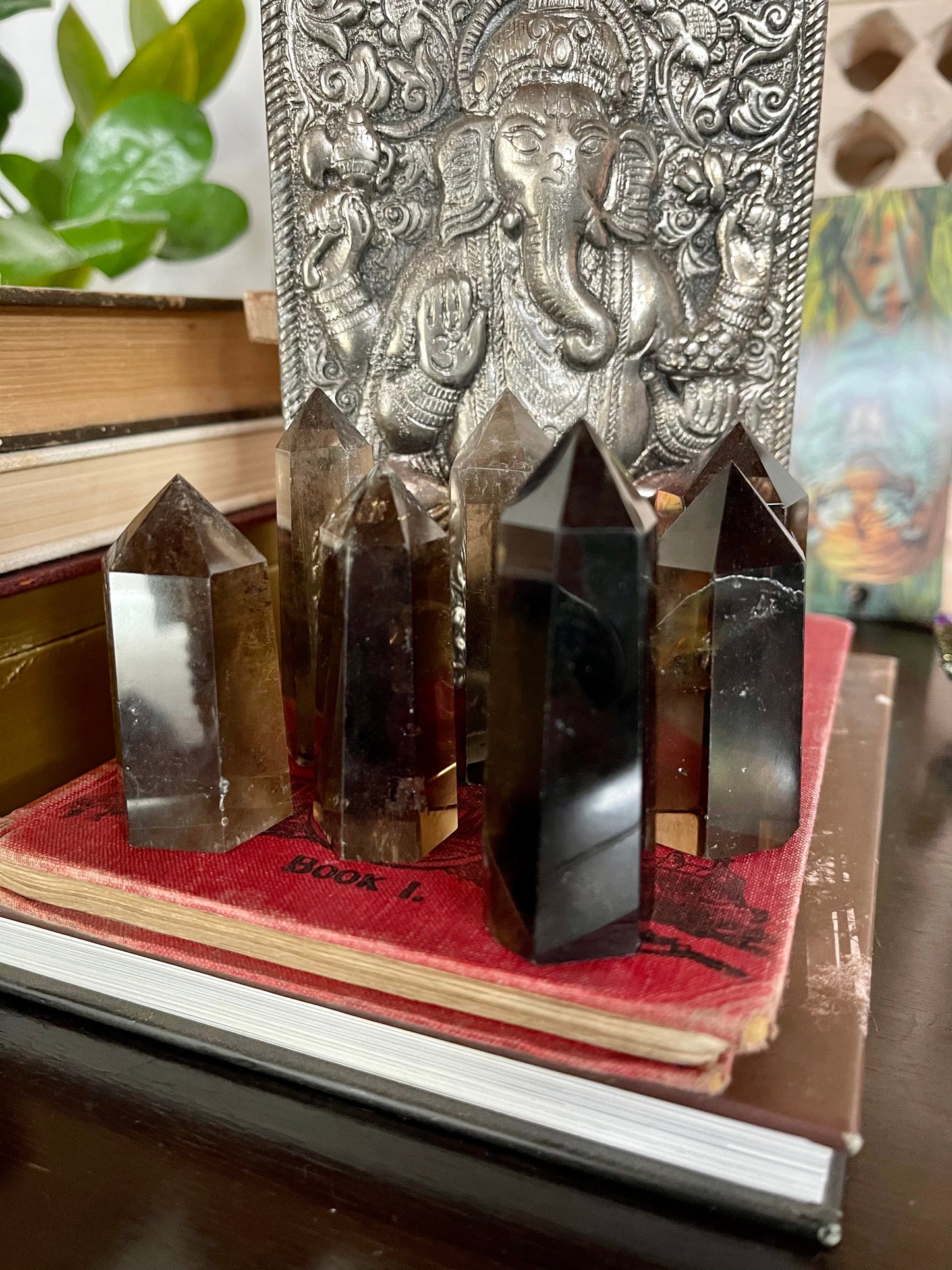 Natural Smoky Quartz Crystal Tower Healing Meditation Stone, Bodhi Crystal Magic