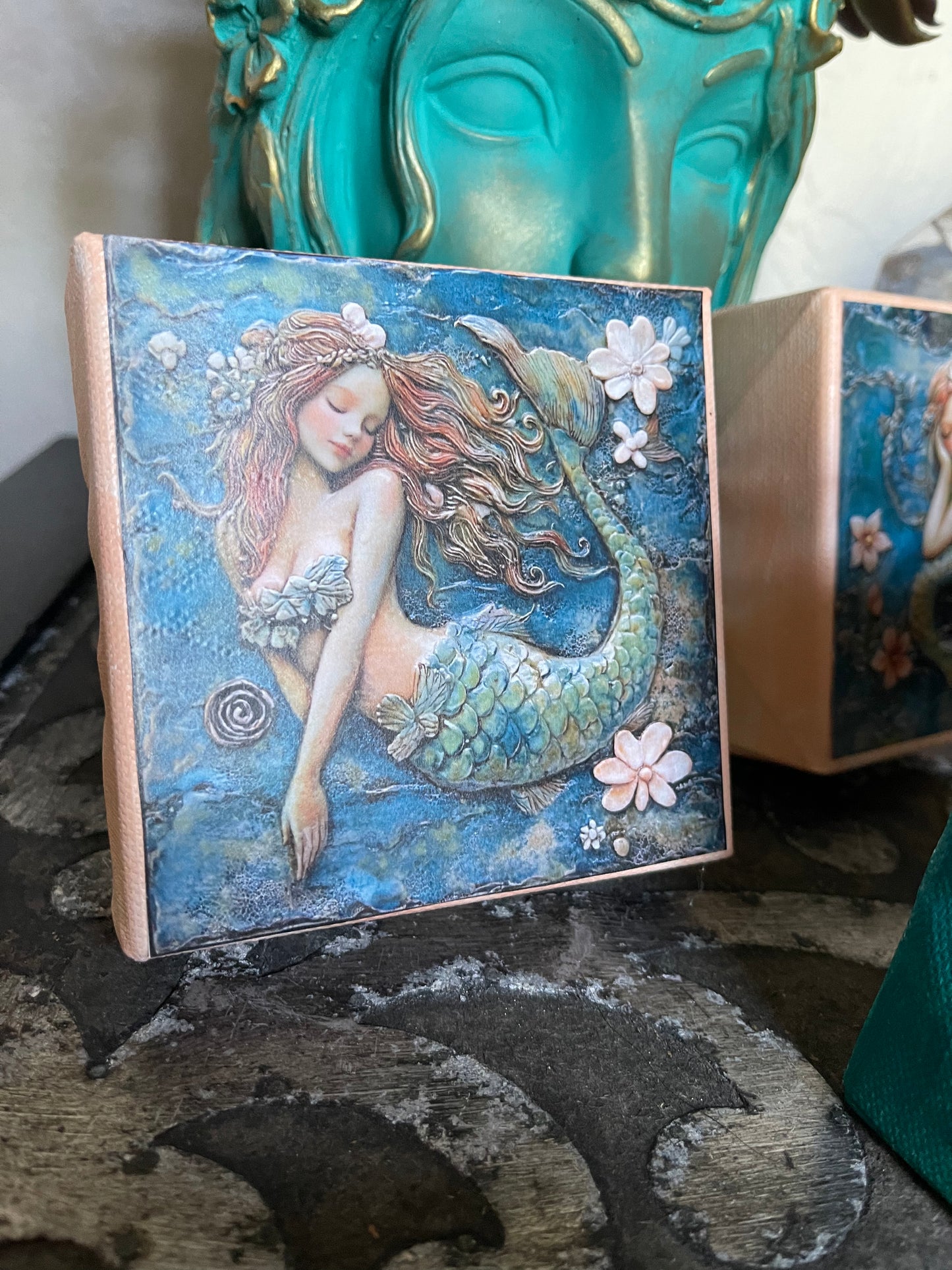 Vintage Look Mermaid Block Trio, Bodhi Home Decor