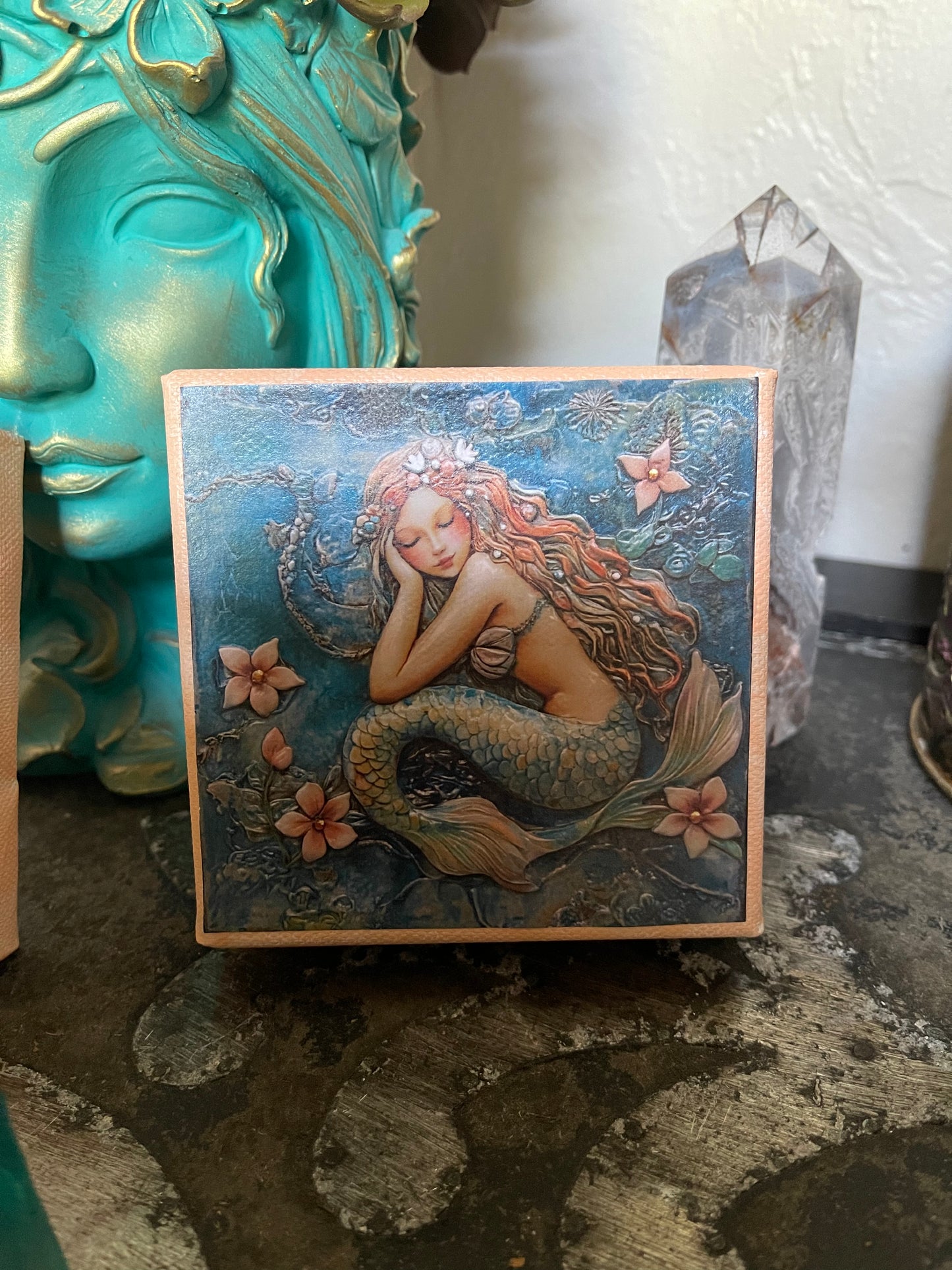 Vintage Look Mermaid Block Trio, Bodhi Home Decor